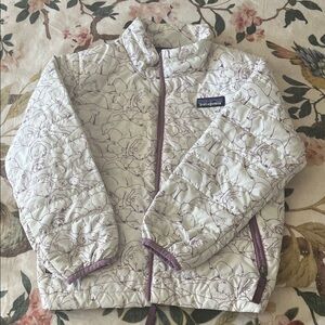 Patagonia Cream and Purple Quilted Jacket